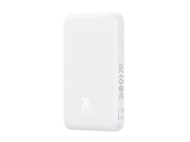 Minibatera externa Baseus de 5000 mAh y 20 W + cable USB-C (20 V/3 A) - blanco