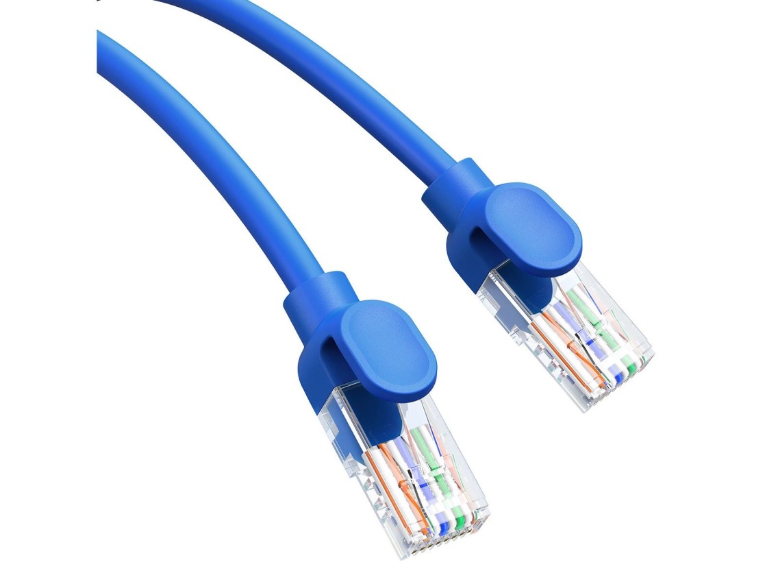 Cabo Ethernet Baseus High Speed Cat 6 RJ-45 1000Mb/s 0,5m redondo - azul
