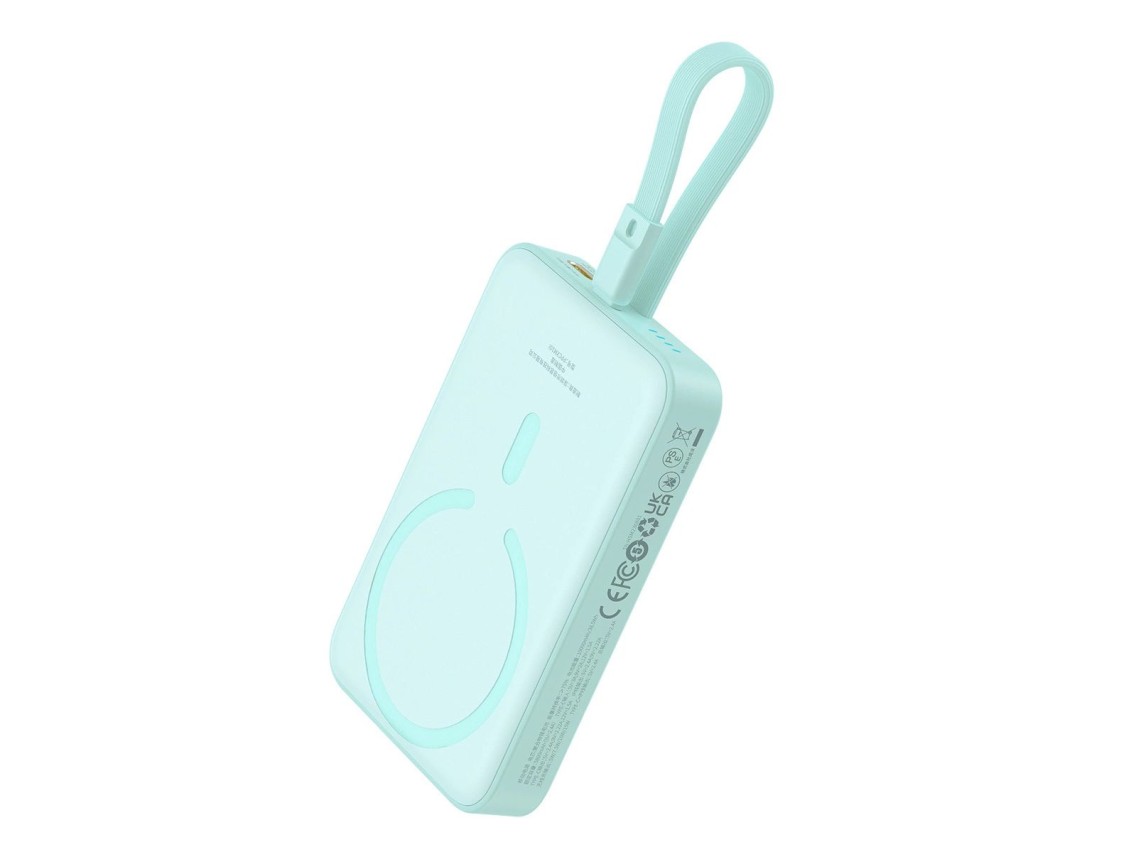 Banco de energa Baseus Magnetic Mini MagSafe de 10000 mAh y 20 W con cable Lightning integrado (az