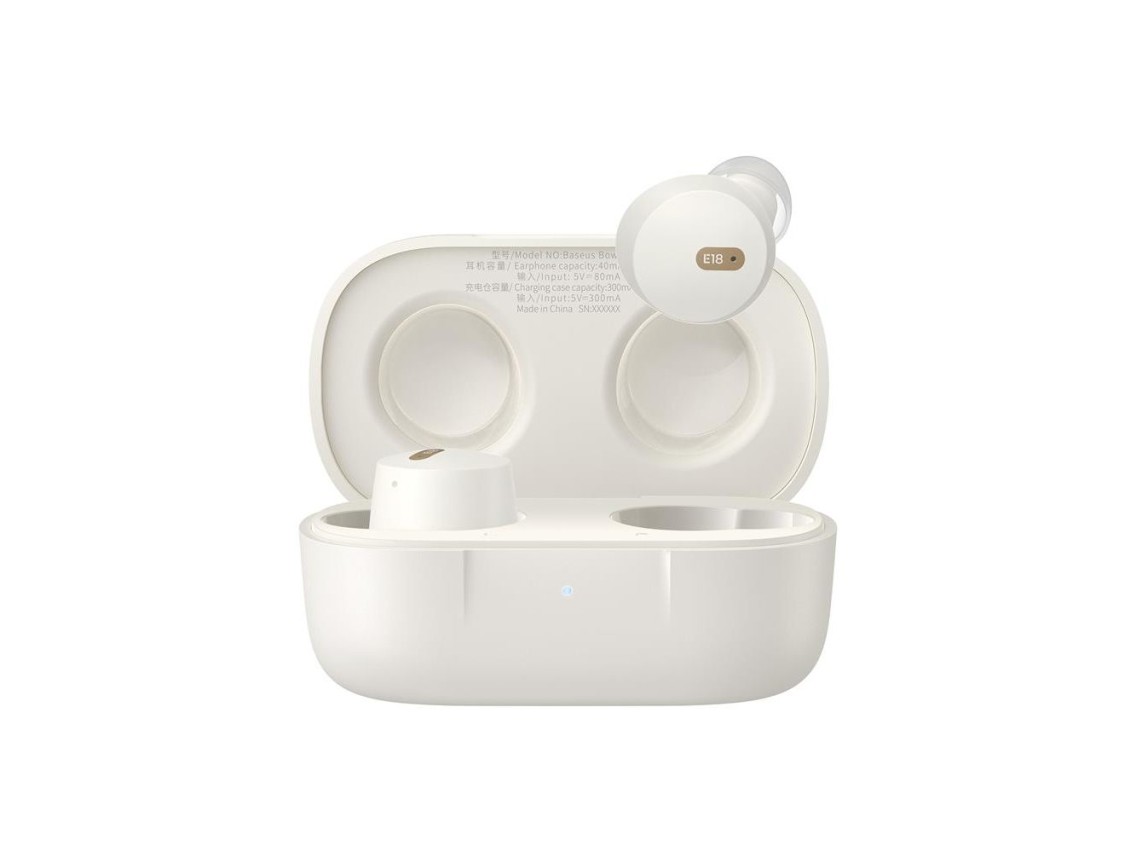 Fones de ouvido sem fio Baseus Bowie E18, branco estelar