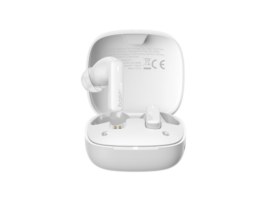 Fones de ouvido sem fio Baseus Bowie E19, branco estelar