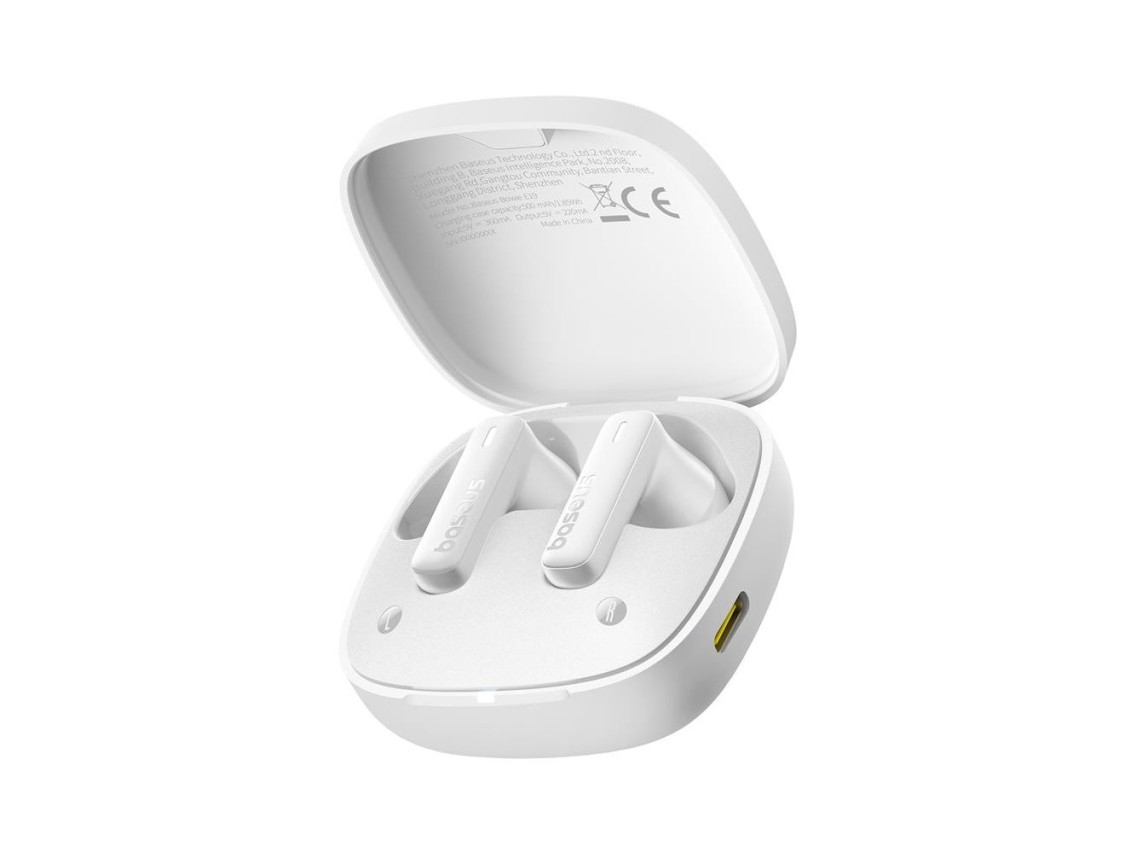 Fones de ouvido sem fio Baseus Bowie E19, branco estelar