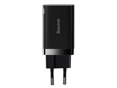 Cargador de pared Baseus Super Si PD 30W 1x USB-C 1x USB negro