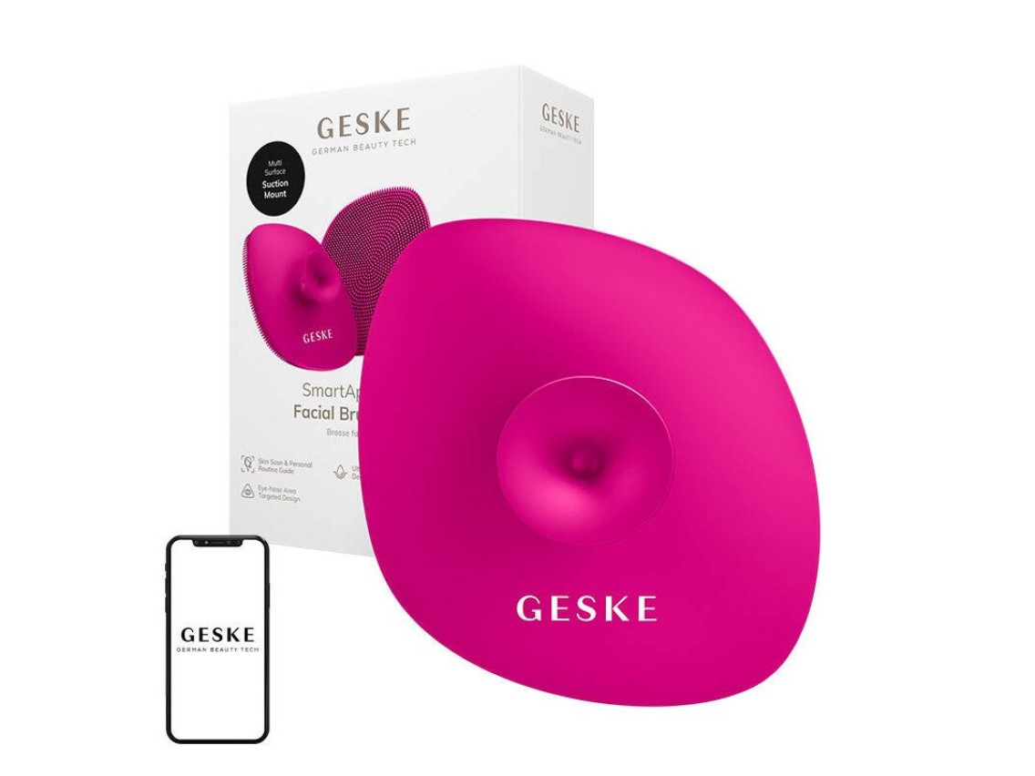Facial Cleaning Brush 4in1 with Handle Geske with APP(magenta)