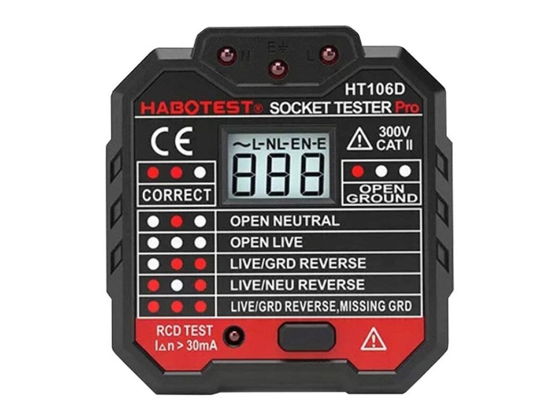 Testador de soquete com display digital Habotest HT106D