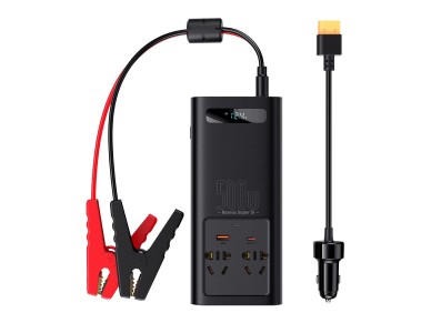 Inversor de energia para carro Baseus 150 W 12 V / 500 W 220 V (plugue UE e CN) preto (CGNB000101)