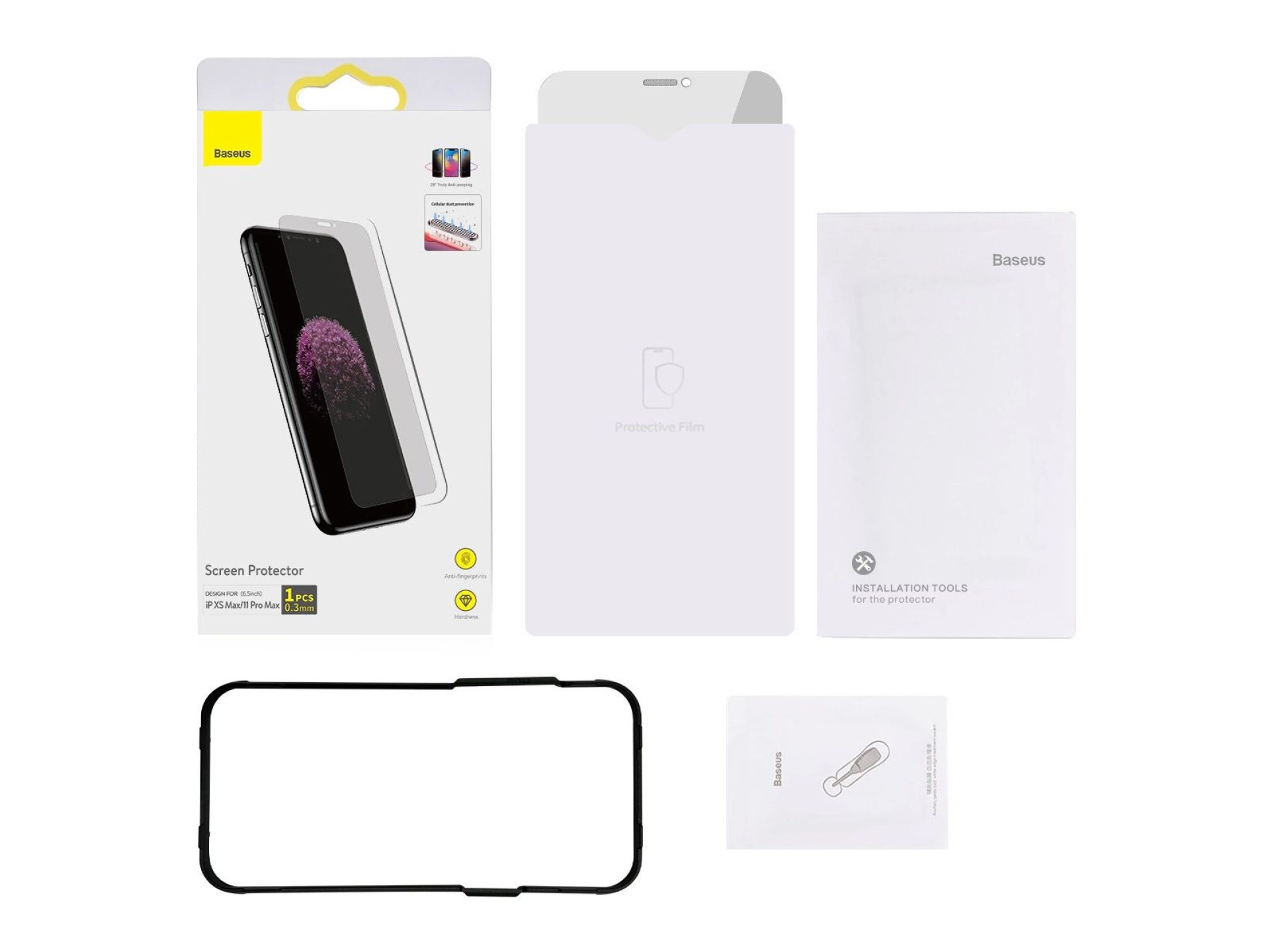 Baseus Privacy Anti Spy tempered glass for iPhone 11 Pro Max / iPhone XS Max with positioner