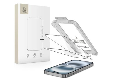Tech-Protect Quick Set+ - Pack de 2 protectores de cristal templado para iPhone 17 (negro)