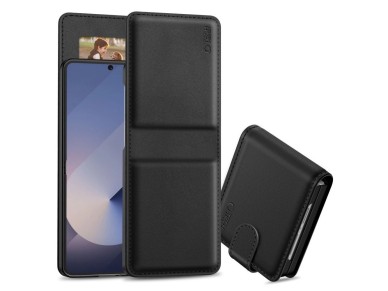 Funda tipo cartera Tech-Protect para Samsung Galaxy Z Flip 6/7 Fe - Negra