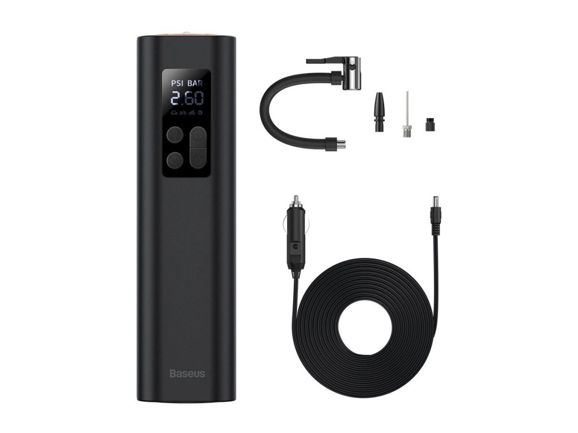 Baseus CRCQ000001 Mini Tire Compressor for Cigarette Lighter Socket - Black
