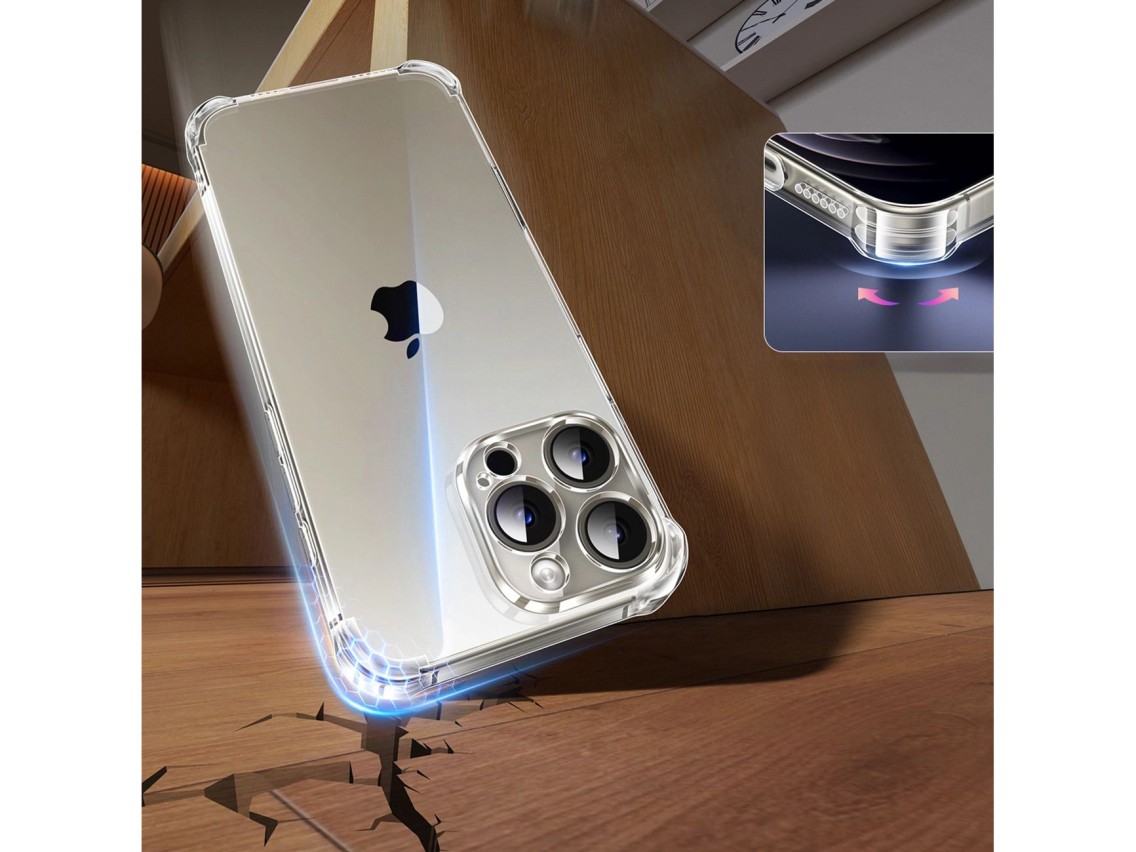 Funda Ugreen Bright Cushion CA101 para iPhone 16 Pro - Transparente