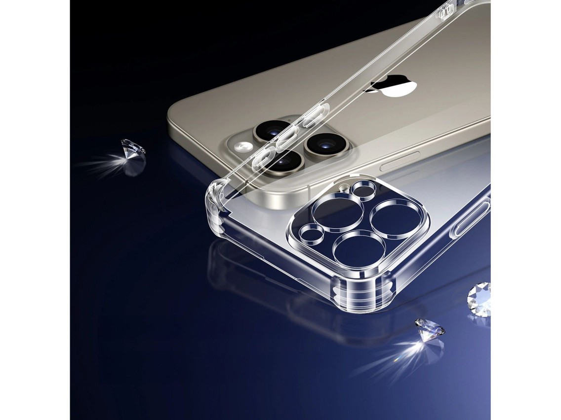 Funda Ugreen Bright Cushion CA101 para iPhone 16 Pro - Transparente