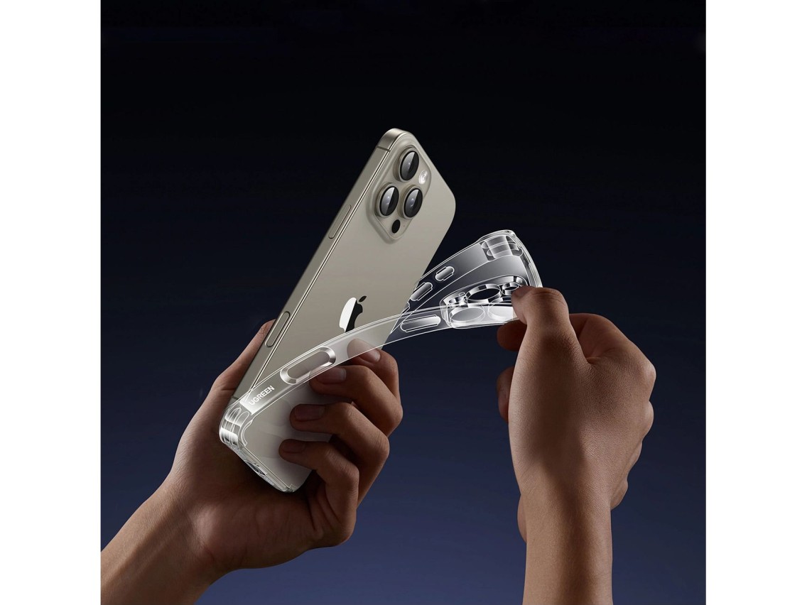 Funda Ugreen Bright Cushion CA101 para iPhone 16 Pro - Transparente