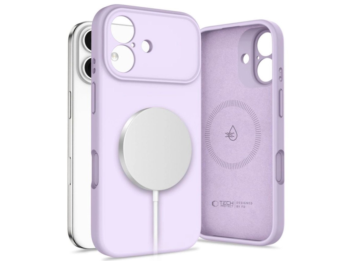 Funda de silicona Tech-Protect MagSafe para iPhone 17 - Morada