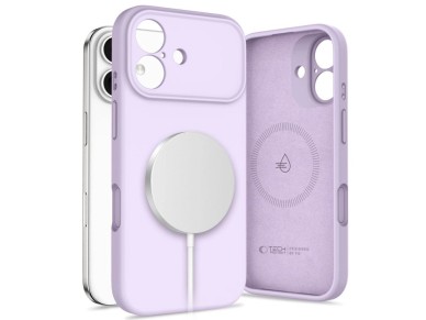 Funda de silicona Tech-Protect MagSafe para iPhone 17 - Morada