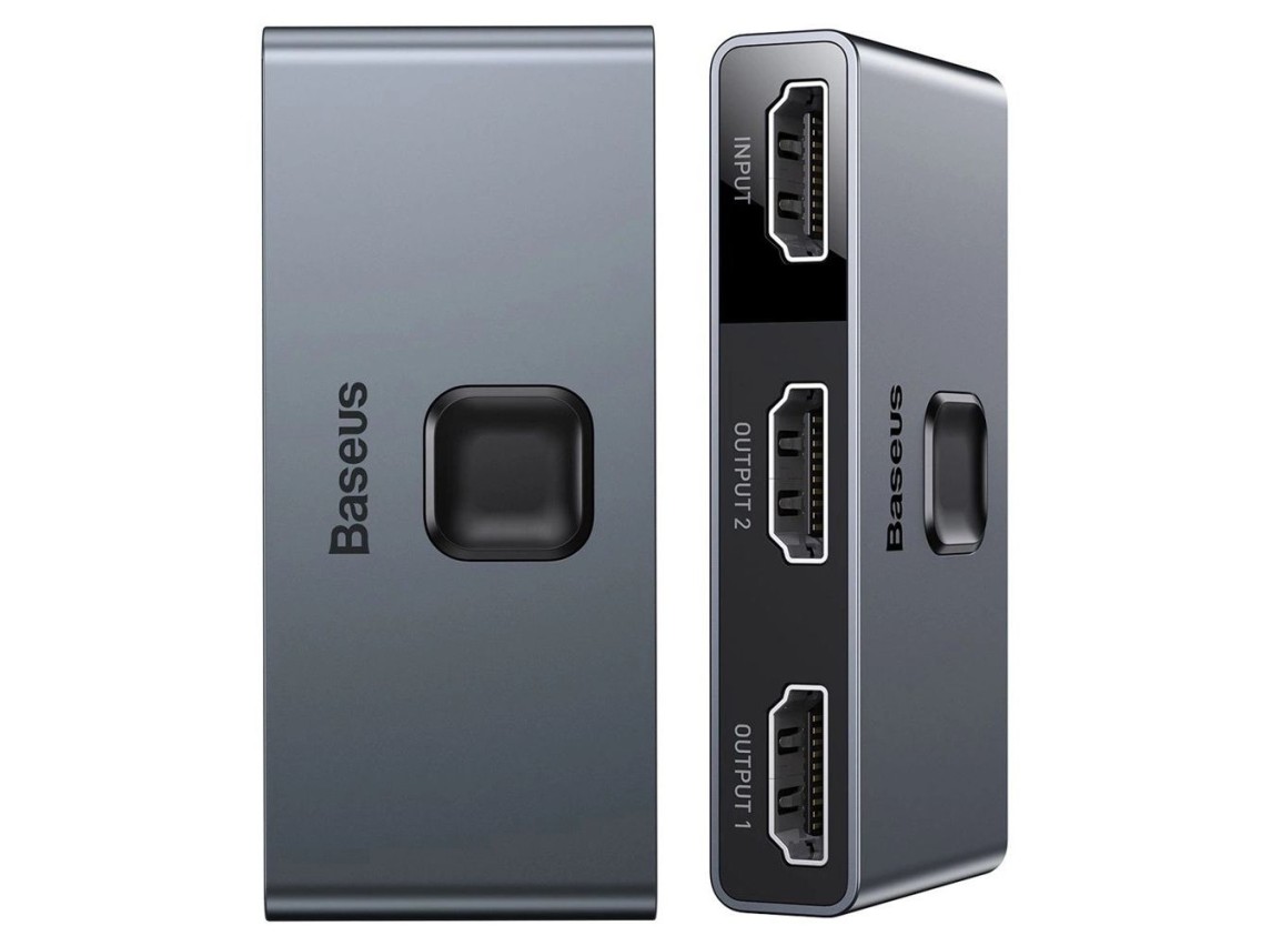 Baseus bidirectional switch splitter switcher HDMI - 2x HDMI 4K / 30 Hz gray (CAHUB-BC0G)