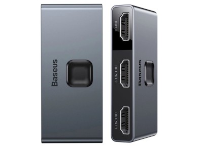 Baseus bidirectional switch splitter switcher HDMI - 2x HDMI 4K / 30 Hz gray (CAHUB-BC0G)