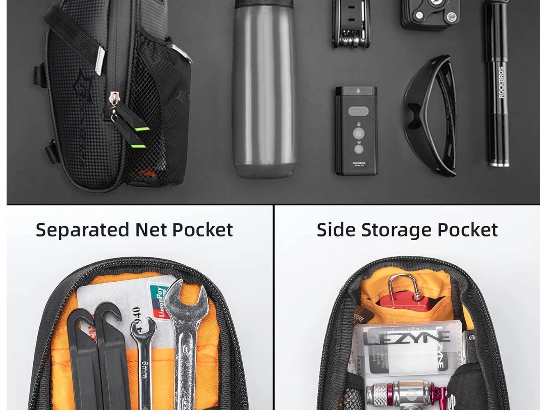 Rockbros C7-1 waterproof bicycle bag with saddle mounting 1.5l - black