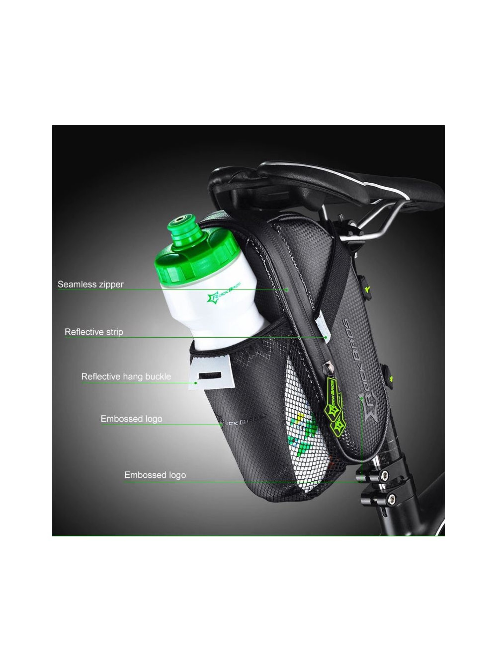 Rockbros C7-1 waterproof bicycle bag with saddle mounting 1.5l - black