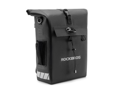 Rockbros Bike Bag with Backpack Function, Waterproof, with Helmet Attachment 18l - Black