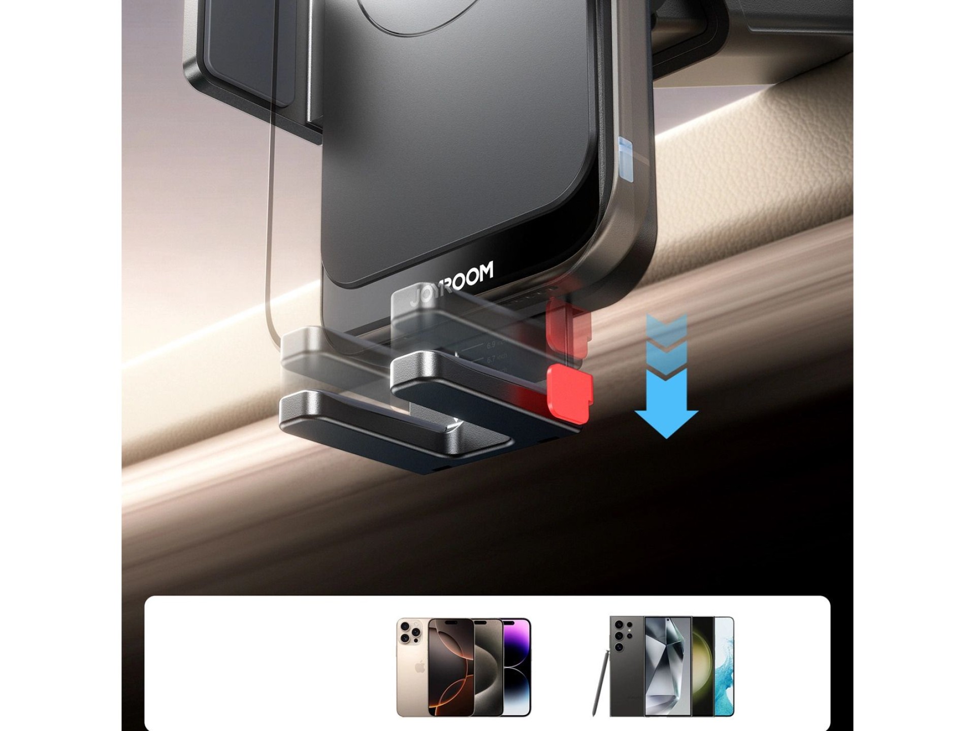 Joyroom JR-ZS241S car mount with inductive charger for dashboard - black