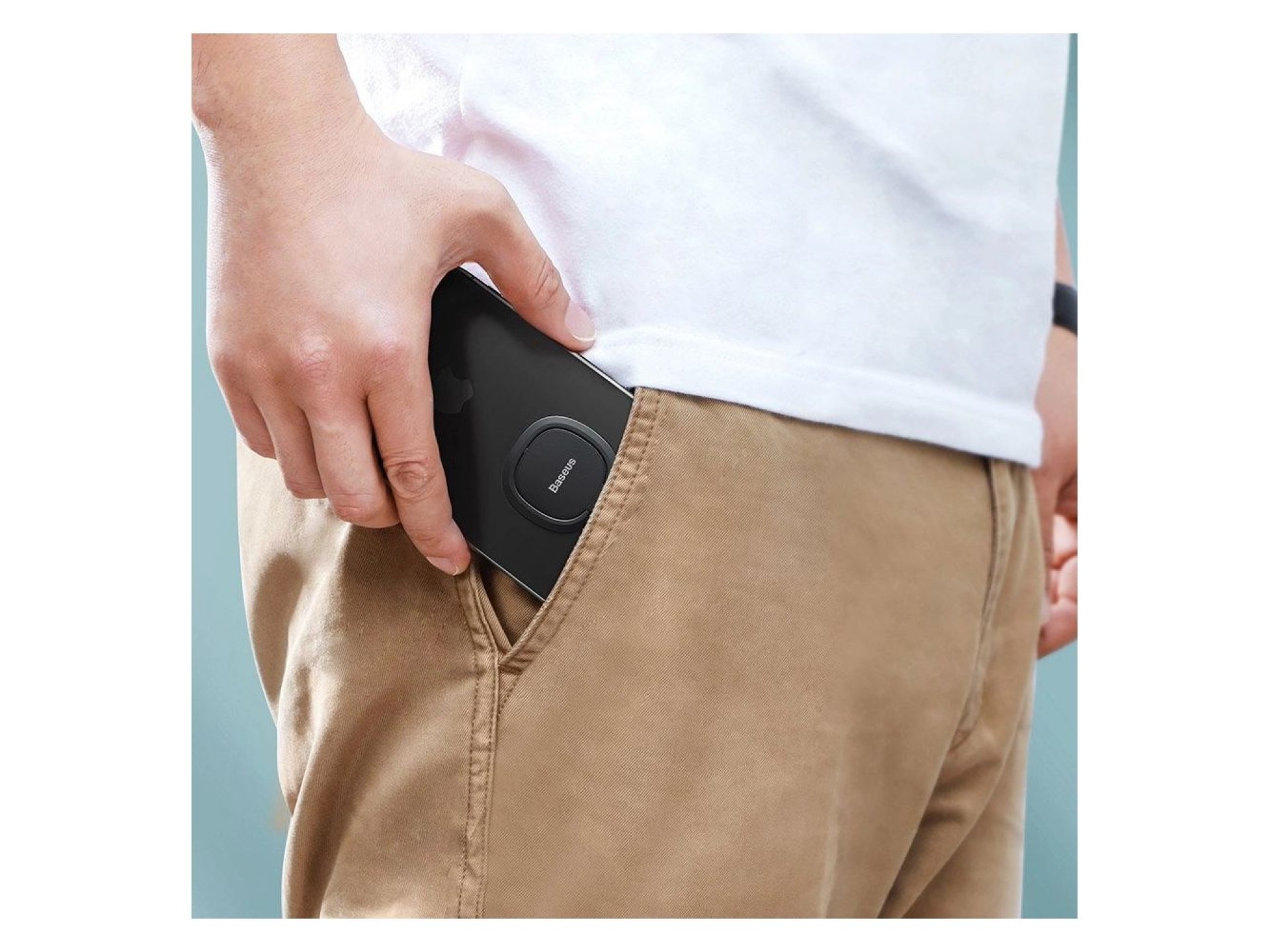 Suporte de telefone autoadesivo ultrafino Baseus, prata (SUYB-0S)