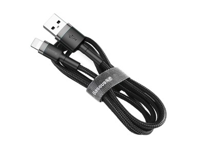Cable Baseus Cafule USB-A/Lightning 2.4A QC 3.0 de 0,5 m - negro-gris