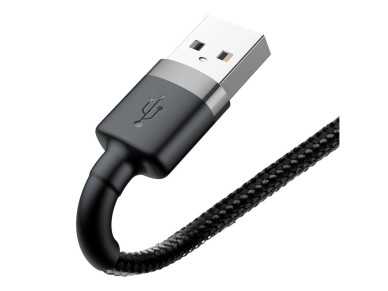 Cable Baseus Cafule USB-A/Lightning 2.4A QC 3.0 de 0,5 m - negro-gris