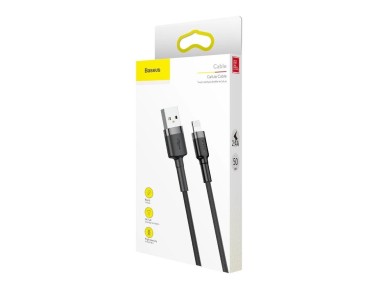 Cable Baseus Cafule USB-A/Lightning 2.4A QC 3.0 de 0,5 m - negro-gris