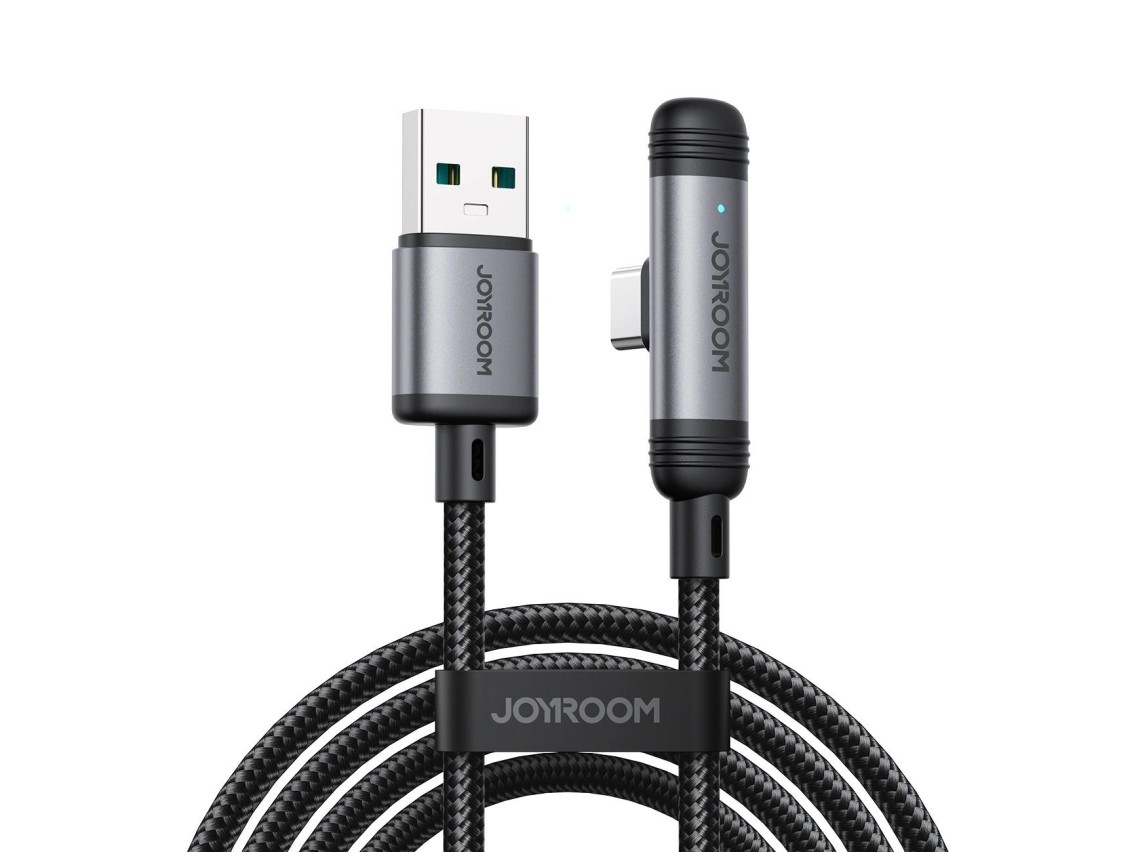 Joyroom S-A56 EnjoyX Series 90° USB-A - Cabo USB-C 3A 1,2 m - preto