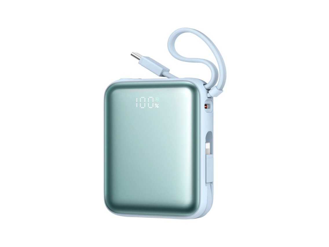 Joyroom JR-PBF27 22.5W 10000mAh Powerbank with Two Built-in Cables - Blue