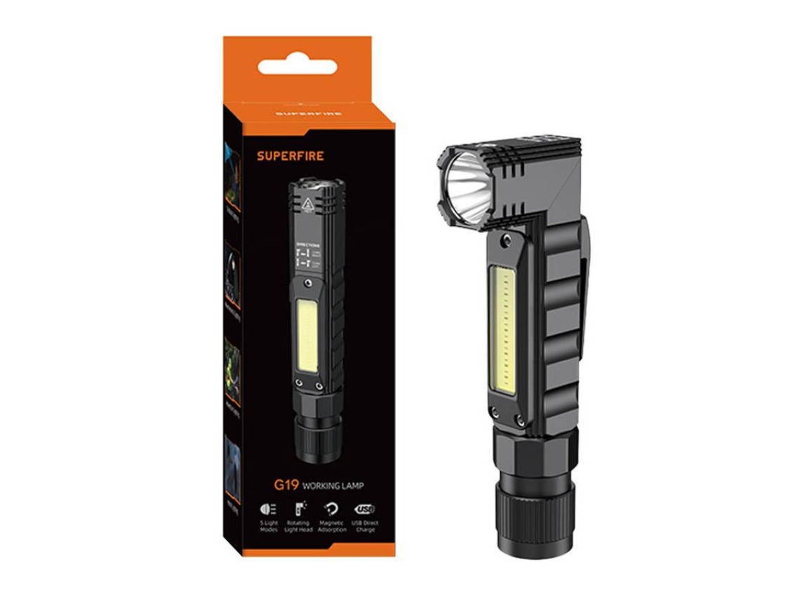 Lanterna multifuncional Superfire G19 – 200lm, USB, 5 modos, 200m