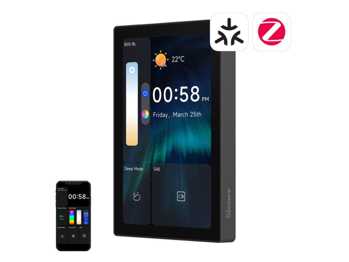 Painel de controle inteligente SONOFF NSPanel Pro 120 Matter WiFi/Bluetooth/ZigBee (preto)