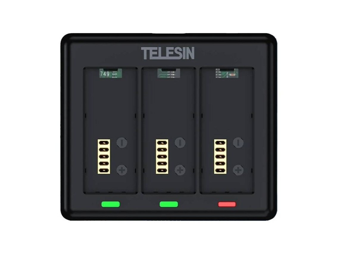 Carregador para 3 baterias para GoPro HERO 13 Telesin (S0-BCG-12-TGP)