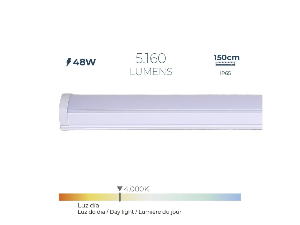 Fita led electrnica 48 w 4.000k daylight 5.160 lm 150 x 4,6 x 5,1cm