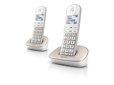 Xl490 wireless duo phone in white and grey