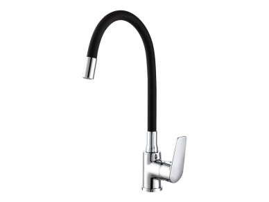 Baiona single-lever kitchen faucet with flexible spout black
