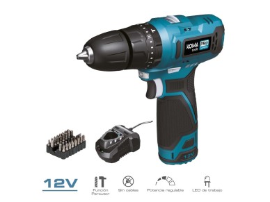 Kit de perfurao de 12 v com acessrios, bateria e carregador