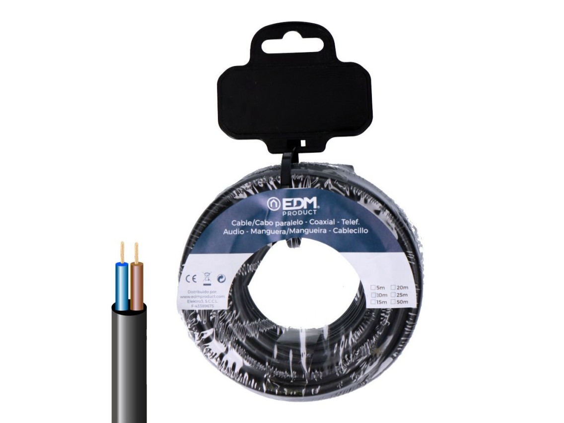 Electric wire vv-k06/1kv 2x2.50 mm black 15 m