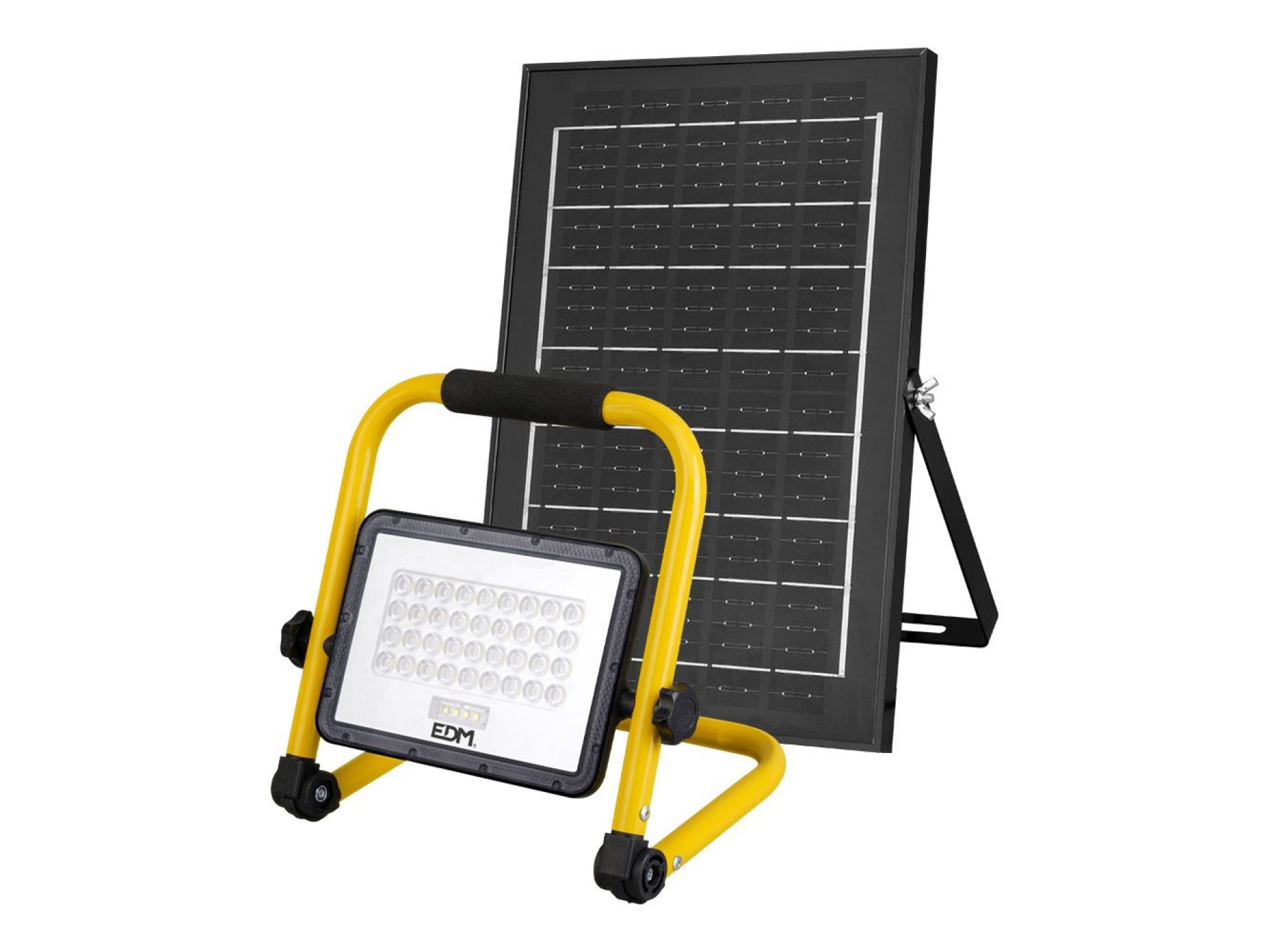 Luz de trabalho led solar + painel solar 4000 lm, 6.400 k, luz fria, ip65