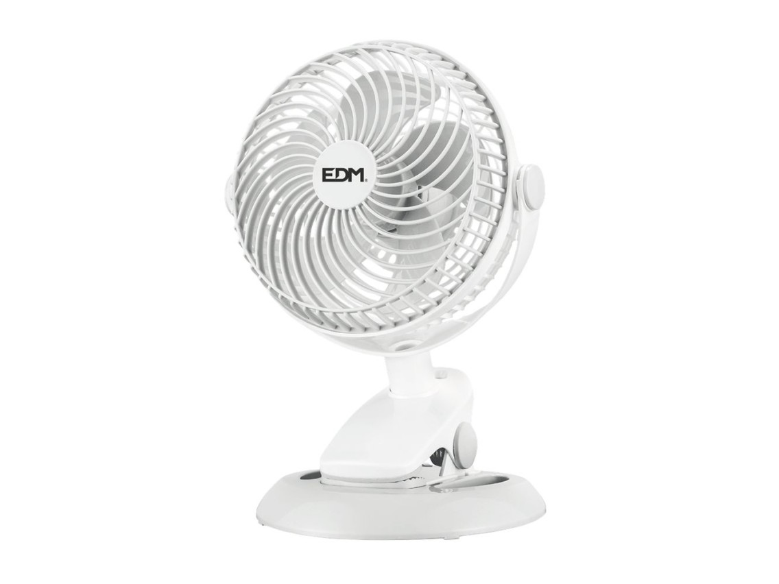 Mini ventilador recargable con pinza y base, 3 w 31,6 db  17 x 18 x 28 cm
