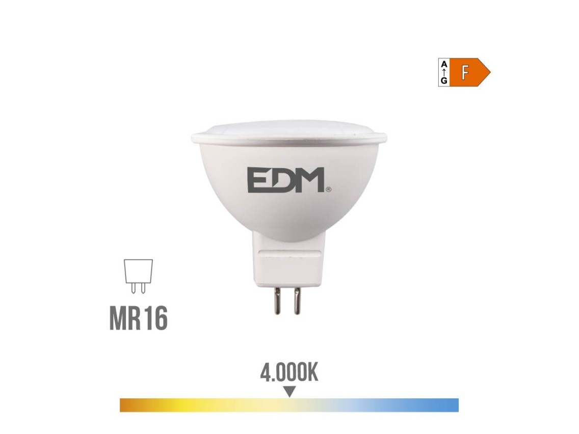 Lâmpada led dicroica mr16 8 w 780 lm 4000 k luz dia 120° ø5 x 5 cm
