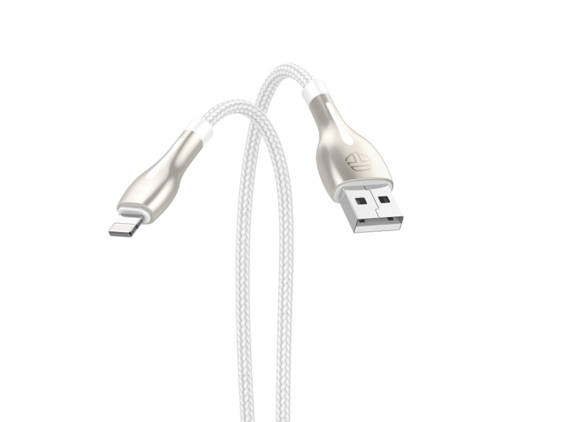 Cable de datos metálico USB-iP Techancy, TB1765, 1 m, 2,4 A, gris