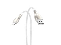 Cable de datos metlico USB-iP Techancy, TB1765, 1 m, 2,4 A, gris
