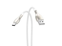 Techancy USB Type-C Metal Data Cable, TB1765, 1 m, 2.4 A, Gray