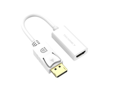 Techancy DP to HDTV Video Adapter, TL7337, 2K HD Streaming, White