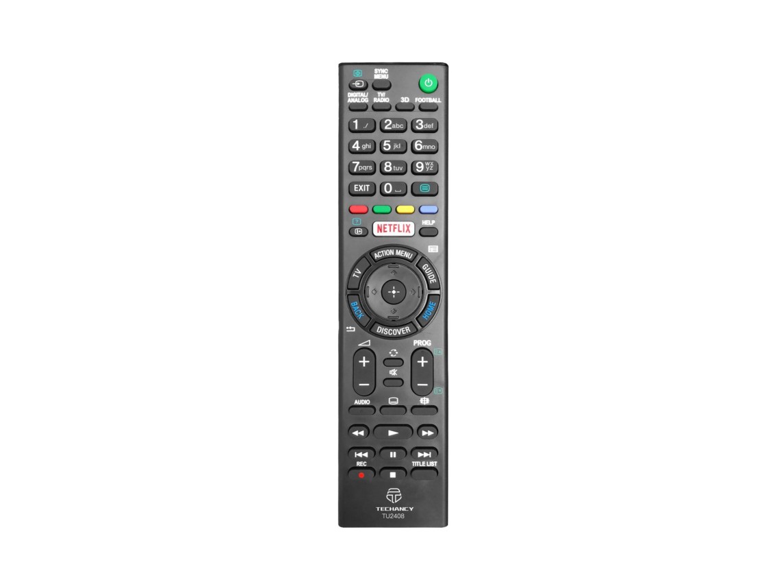 Techancy TV Wireless Remote Control, TU2408, No Setup Required Remote Control for Sony TVs, Black
