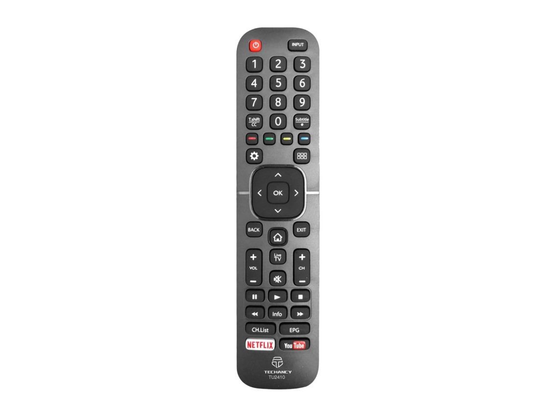 Techancy TV Wireless Remote Control, TU2410, No Setup Required, Remote Control for Hisense TVs, Blac