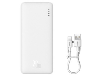 Banco de energa Baseus Airpow de 20 W y 10000 mAh con cable Baseus Simple Series USB-A-USB-C de 30