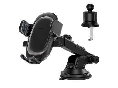 Suporte de carro com braadeira Baseus UltraControl Pro com ventosa/gancho para sada de ar - Preto